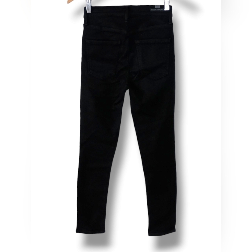 Citizens of Humanity Rocket High Risky Crop Skinny in All Black - Picture 5 of 12
